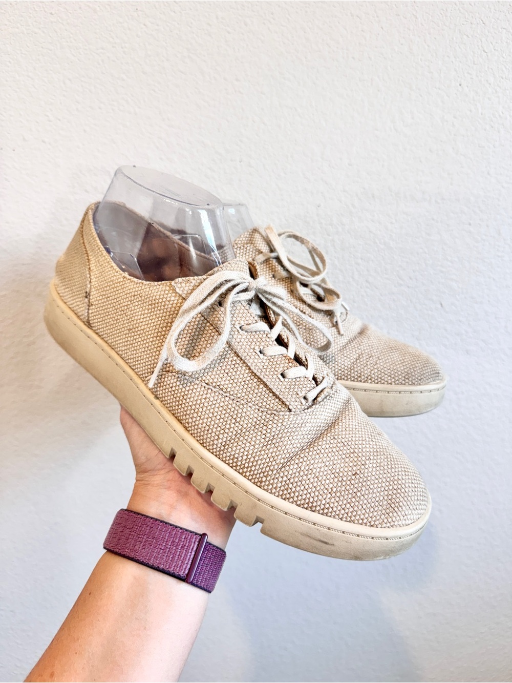 Vionic Callie Sneakers 10 Natural Linen Canvas Coastal Quiet Luxury Comfort K72